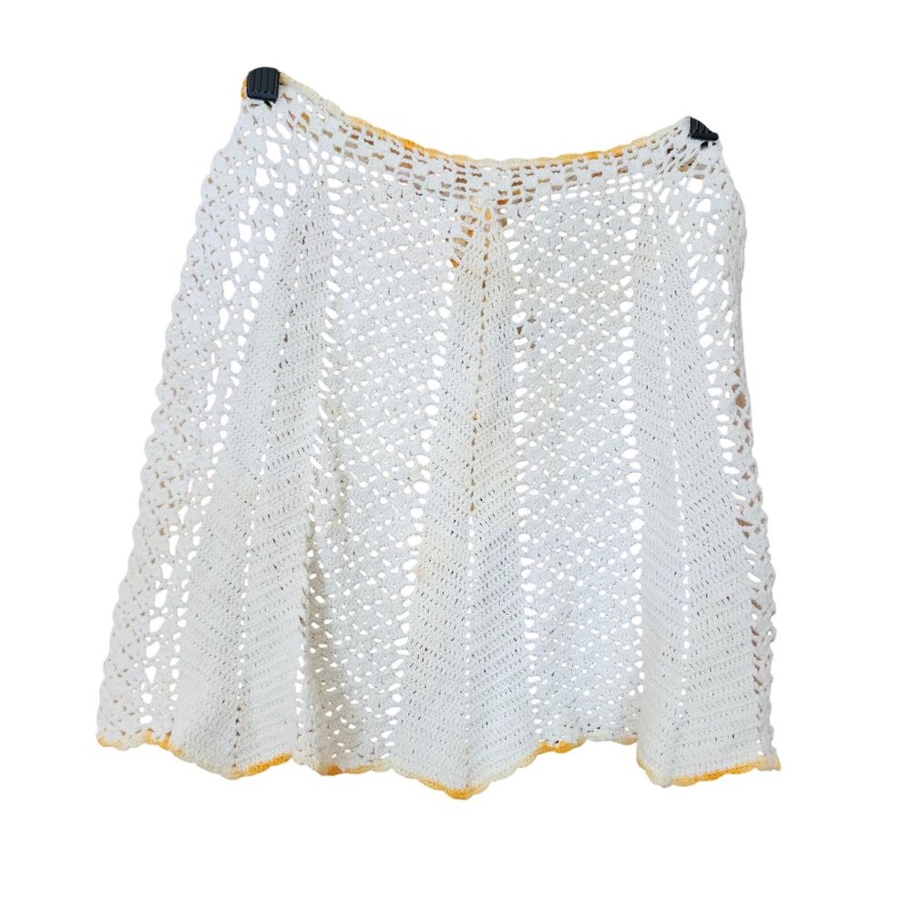 Vintage Chevron Print Hand Crochet Adult Apron